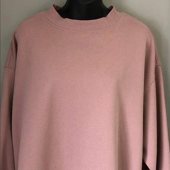 H&M Dusty Pink Sweatshirt | Size Medium | Drop Shoulder Casual Pullover - Picture 3 of 10